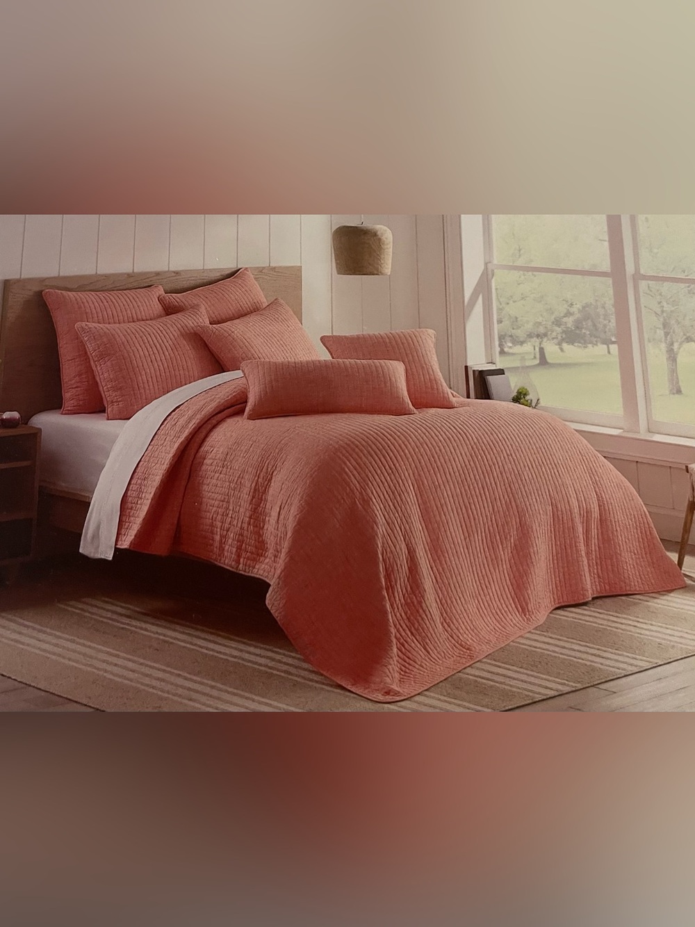 SIGRID OLSEN Home Cotton Slub Quilt-King with matching Standard Shams-brand new